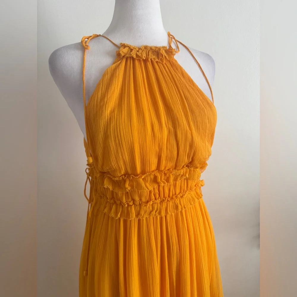 Zimmermann Mae Ruffled Tiered Silk Crepon Midi Dress - Picture 3 of 12